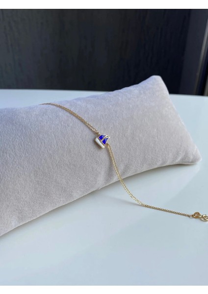 14 Ayar Altın Mavi Yelkenli Bileklik fırsatları