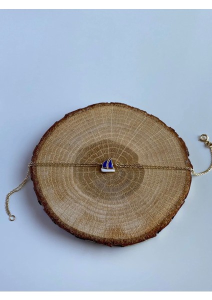 14 Ayar Altın Mavi Yelkenli Bileklik indirimleri