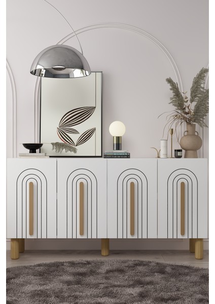 8195KB150 -128CT Konsol ,tv Ünitesi Beyaz-Safirmeşe