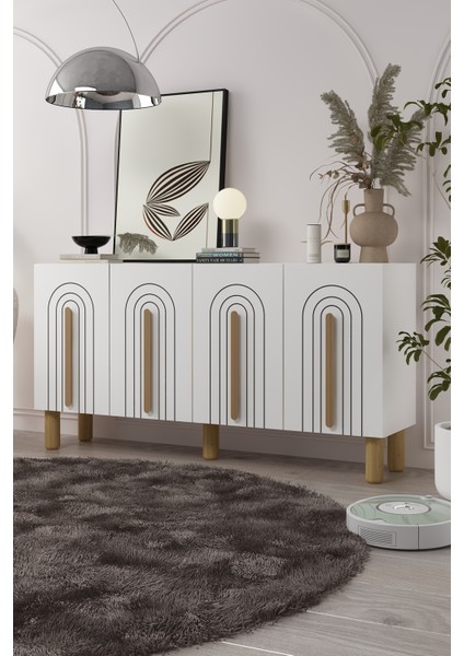 8195KB150 -128CT Konsol ,tv Ünitesi Beyaz-Safirmeşe