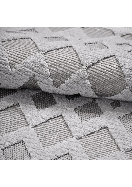 Duero Geometrik Gri Polyester Kaydırmaz Tabanlı Makine Halısı indirimleri