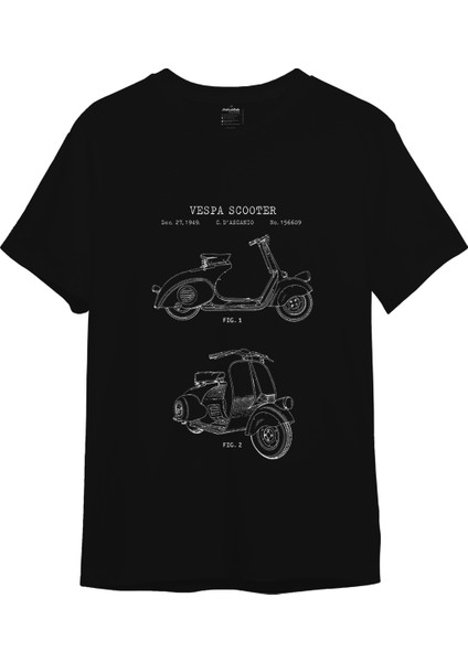 Vespa Tişört - Siyah