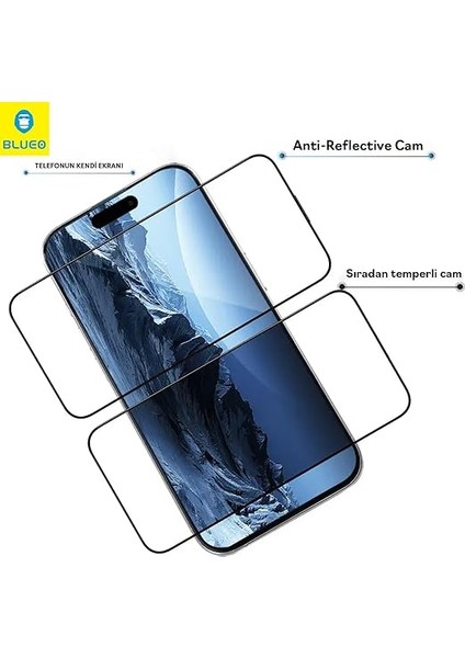 Anti-Reflective iPhone 16 Pro Max Uyumlu Uygulama Aparatlı Ekrandan Bile Daha Net Cam Ekran Koruyucu indirimleri