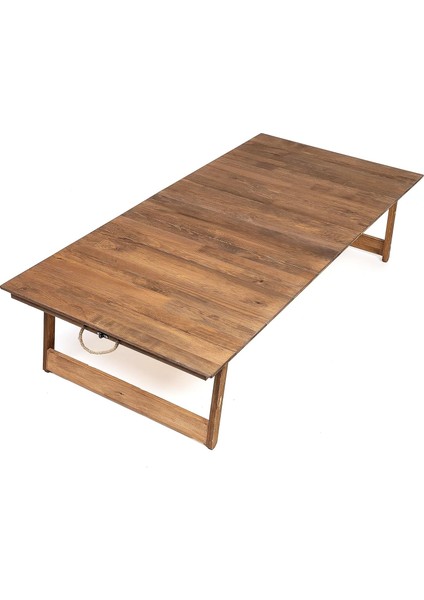 Katlanır Sabit Ayaklı Kamp, Piknik ve Bahçe Masası 70X150 cm - Ceviz Renk