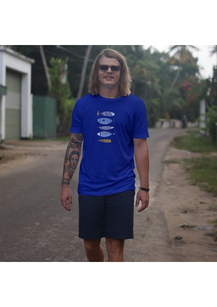 Marine Pattern Study Tişört - Mavi fiyatları