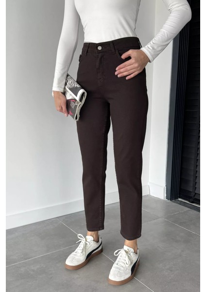 Kadın Yüksek Bel Mom Jean Kot Pantolon P-00018900