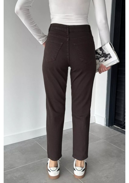 Kadın Yüksek Bel Mom Jean Kot Pantolon P-00018900 fırsatları