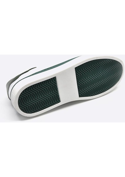 Hakiki Deri Sneaker Erkek Ayakkabı Beyaz Yeşil 9842
