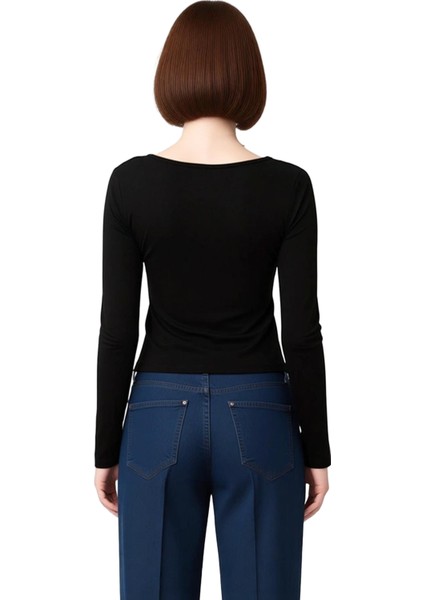 Kadın Uzun Kollu Vücuda Oturan Yarım Fermuarlı Örme Bluz Kaliteli Şık Rahat Modern Zarif Günlük modelleri