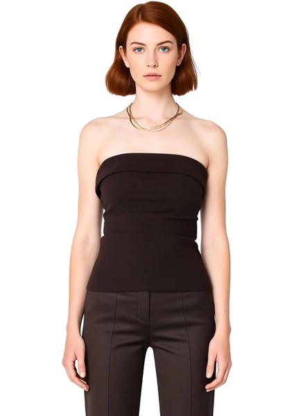 Basic Straplez Bluz %88 Polyester %12 Elastan Renk Yazlık Günlük Kullanım Için fiyatları