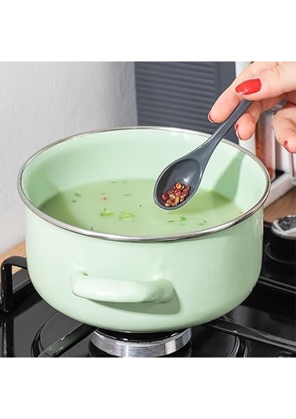 1118 12LI Standlı Kendinden Yapışkanlı Kaşıklı Kapaklı Baharatlık Saklama Kabı Seti - Antrasit Beyaz fırsatları