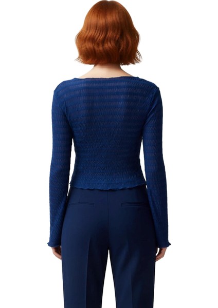 Moda V Yaka Örme Regular Düz Desen Casual Günlük Regular Uzun Kol Bluz modelleri