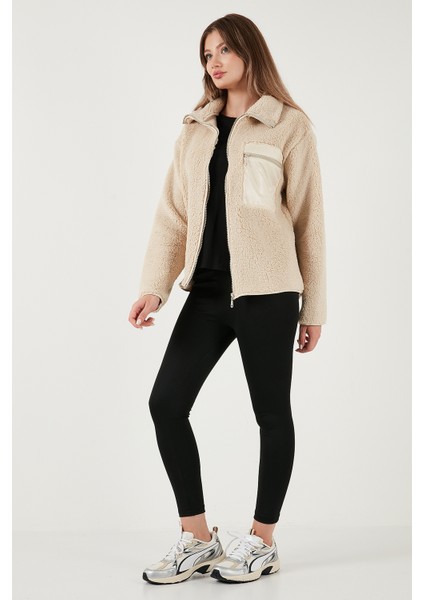 Regular Fit Klasik Yaka Göğüs Cep Detaylı Peluş Hırka Polar Bayan Polar 5866437 fiyatları