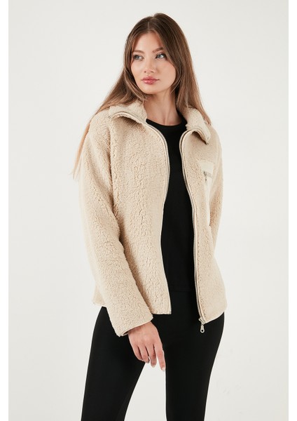 Regular Fit Klasik Yaka Göğüs Cep Detaylı Peluş Hırka Polar Bayan Polar 5866437 modelleri