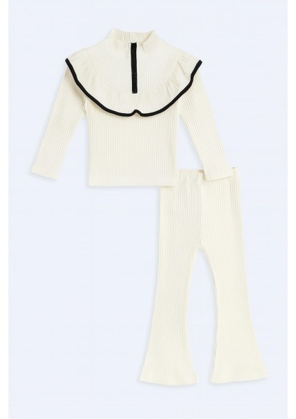 Fırfır Yaka Detaylı Fitilli Kız Çocuk Takım fiyatları