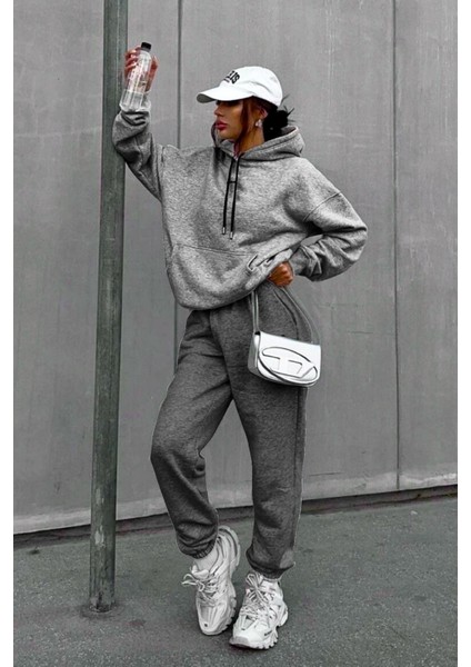 Erkek Kadın Kışlık Şardonlu Jogger Eşofman Altı Ultra Bol Kalıp Paça Lastikli fiyatları