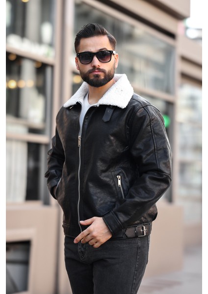 Içi Kürklü Deri Mont