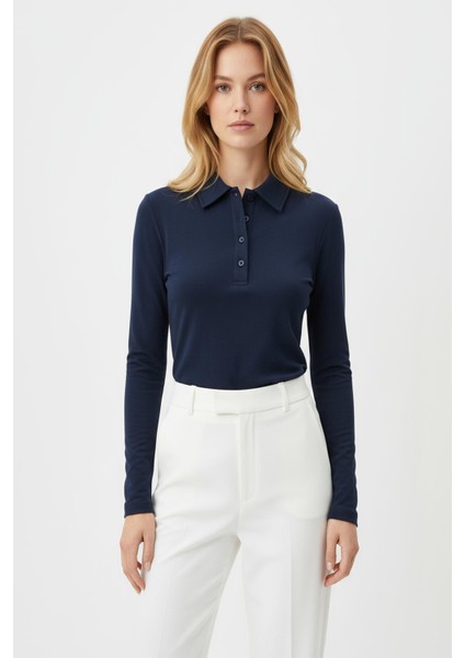 8222A Polo Yaka Uzun Kol Bluz Laci