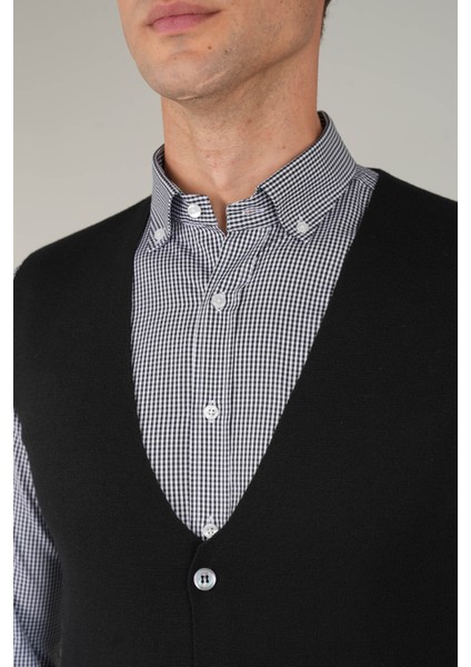 Siyah Düz Triko Yün Erkek Yelek TRYL24K24203_D99 fırsatları