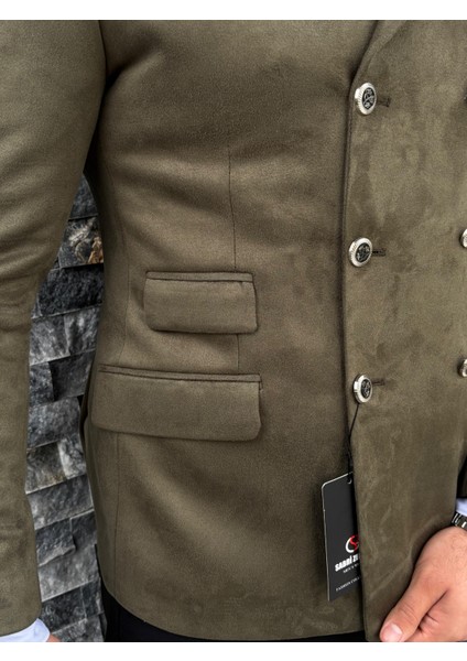 Erkek Süet Kruvaze Slim Fit Ceket modelleri