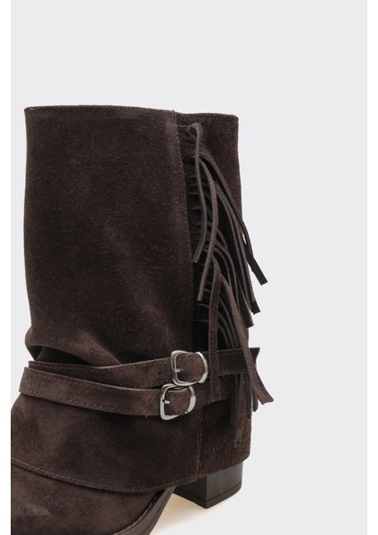 Leros Kahverengi Hakiki Deri Süet Bot fırsatları