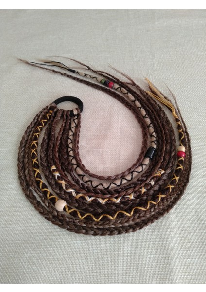 Kumral Renkli Rasta Örgü Saç Tokası fırsatları