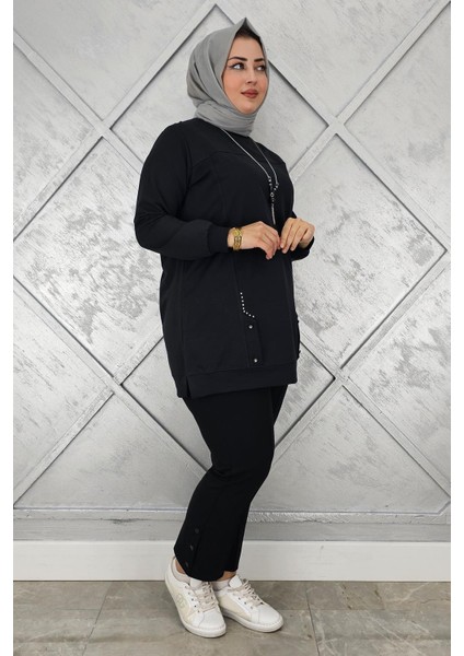 Kadın Kolye Detaylı Taşlı Tesettür Tunik fiyatları