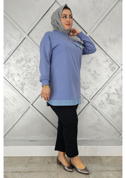 Kadın Broş ve Kombin Detaylı Tesettür Tunik