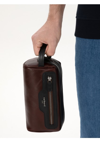 Erkek Koyu Kahverengi %100 Deri El Çantası 50314069-VR084