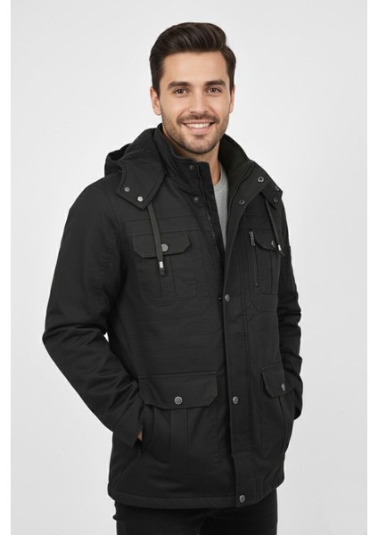 Erkek Spor Kanvas Kapüşonlu Parka 85121 BGL-ST04884 modelleri