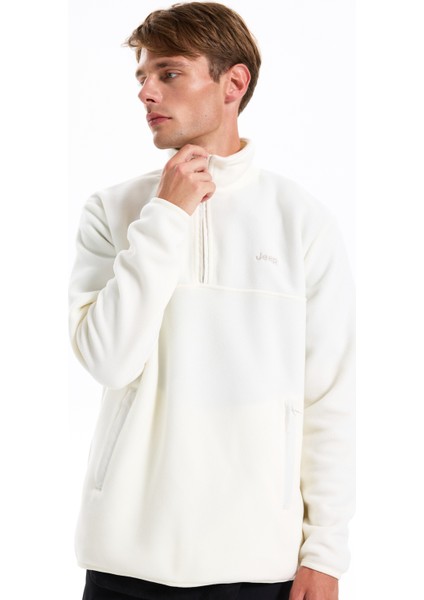 Ekru Erkek Dik Relaxed Polar Sweatshırt C4WM-SWT4201