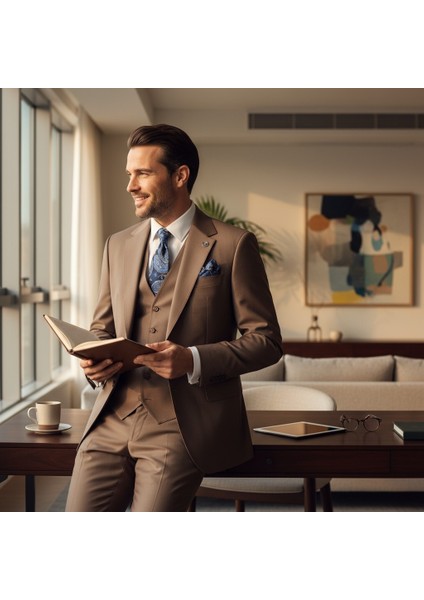 Erkek Takım Elbise, Mono Yaka, Blazer, Slımfıt, Tuape