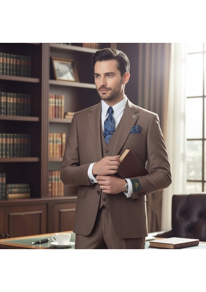 Erkek Takım Elbise, Mono Yaka, Blazer, Slımfıt, Tuape