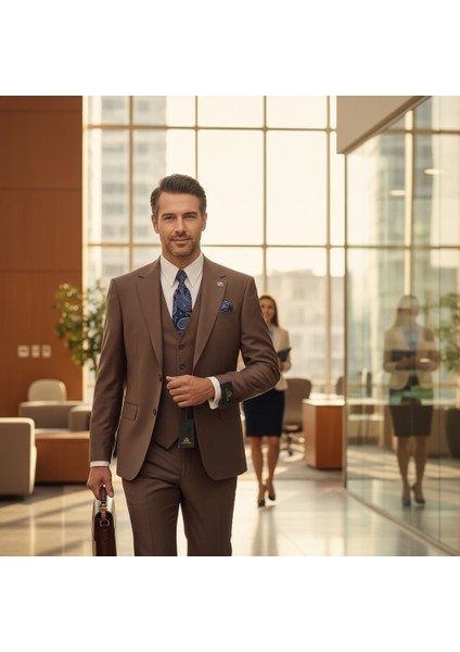 Erkek Takım Elbise, Mono Yaka, Blazer, Slımfıt, Tuape