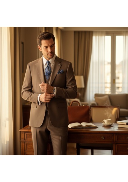 Erkek Takım Elbise, Mono Yaka, Blazer, Slımfıt, Tuape