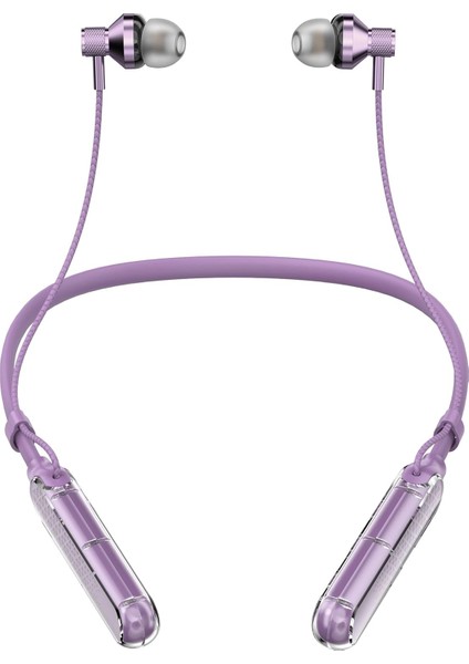 Heartz Ls 102 Taç Bluetooth Kulaklığı, 5.3 Versiyon Yüksek Şarj ile 130 Saat Bekleme Süreli, 10 Metre Çekiş Menzilli, Dışarıdan Gelen Sesleri Filtreleyen Kulak Içi Tasarım (Lila)