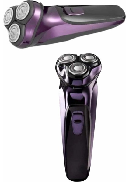 3 Bıçaklı Döner Başlıklı Sakal Sıfır Alma Tıraş Makinesi Profesyonel Paslanmaz Çelik indirimleri