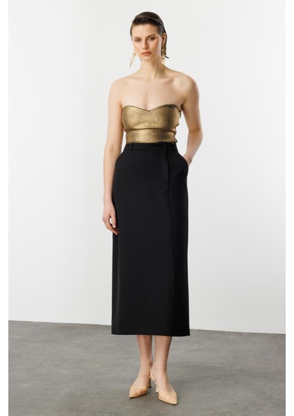 Yandan Yırtmaçlı Hürrem Etek-Siyah fiyatları