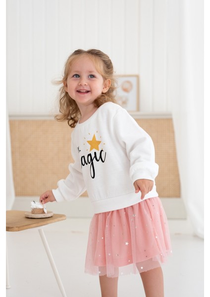 Kız Çocuk Sweatshirt Tütü Etek Elbise Yıldız fiyatları