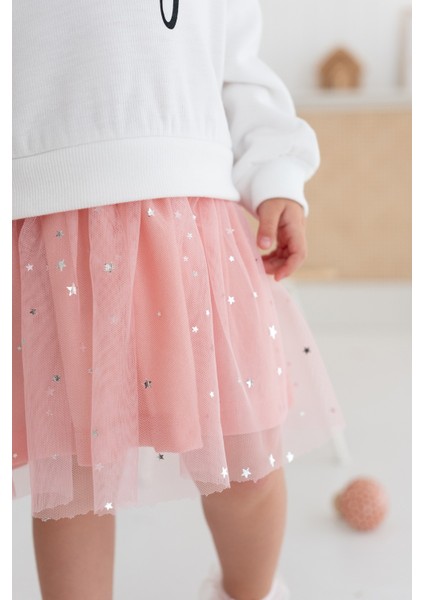 Kız Çocuk Sweatshirt Tütü Etek Elbise Yıldız modelleri