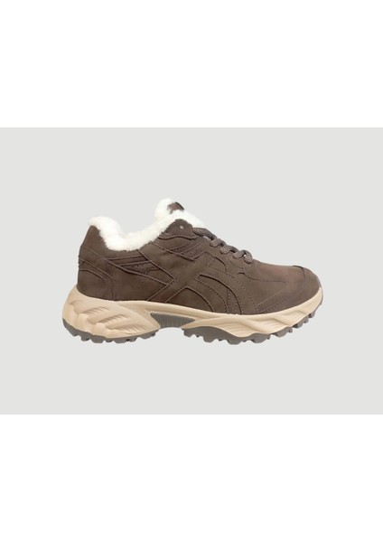 25K368-1 Kadın Kürklü Günlük Spor Ayakkabı Kahve Süet