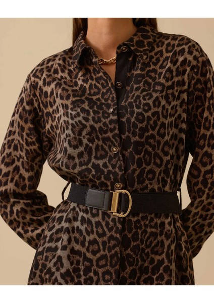 10008 Önden ve Yandan Düğmeli Leopar Tunik 10002521310008 indirimleri
