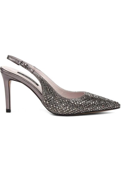 Kadın Platin Taşlı İnce Topuklu Abiye Ayakkabı fiyatları