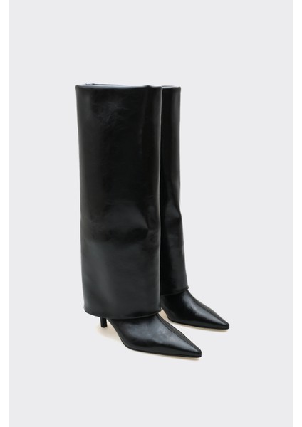 Bessa Siyah Vegan Suni Deri Çizme fiyatları