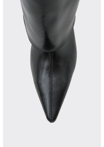 Bessa Siyah Vegan Suni Deri Çizme fırsatları