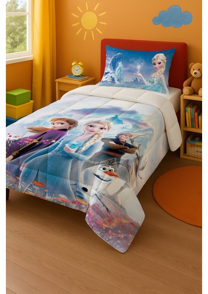 Elsa Olaf Anna Karlar Ülkesi Tek Kişilik Yorgan ve Yastık Kılıfı, Elsayorgan, Tek Ebat