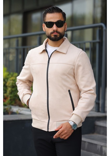 Erkek Polo Yakalı Mevsimlik Astarlı Süet Ceket fırsatları