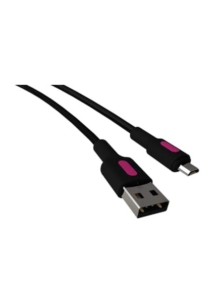 Micro USB Hızlı Şarj Kablosu (Siyah + Fuşya/siyah Uç) (150 Cm) fiyatları