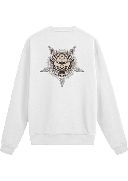 Sırt Baskılı Death Metal Kurukafa Sweatshirt