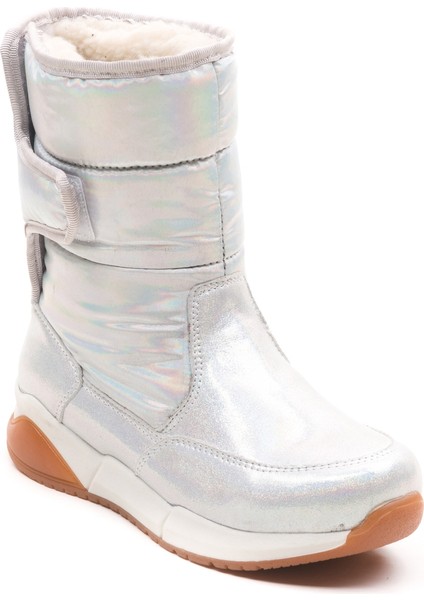 Minipicco Kız Cocuk Gümüş Deri Anatomik Destekli Çocuk Bot